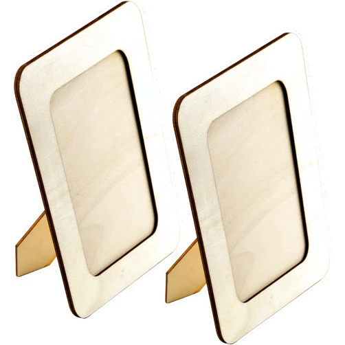 IFAMIO 2 Pack Wooden DIY Photo Frame Tabletop Wood Picture Frames Unfinished Solid Wood Picture Frames on Stand 4