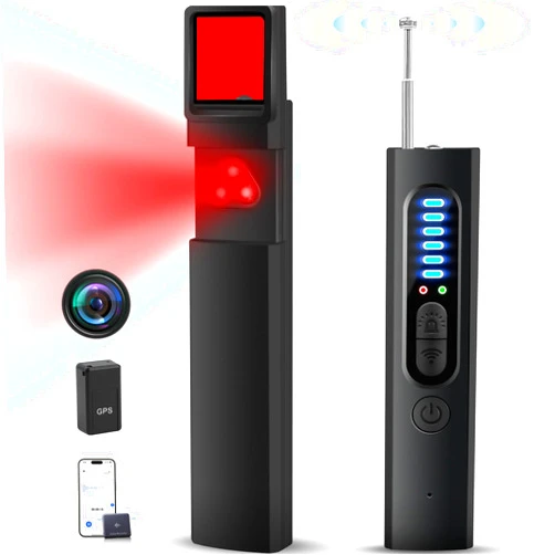 Thcbme Hidden Camera Detector, 2024 Anti-Spy Camera Detector, Hidden Device GPS Detector, Bug Detector, Rf Wireless Signal Scanner, Camera Detector for Hotels, Home, Office, 5 Levels Sensitivity (Black)