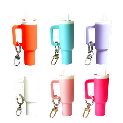 Miayrtelra Mini Cup Keychain, Mini Tumbler Keychain, Detachable Small Cup Keychain for School Bag Key Ring or Lip Balm
