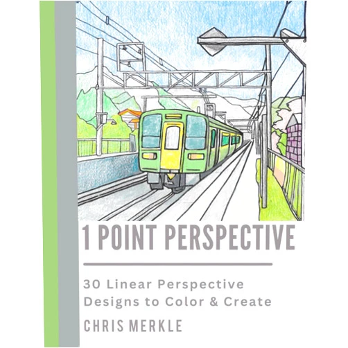 Chris Merkle 1 Point: Coloring & Activities in 1 Point Perspective (Linear Perspective)