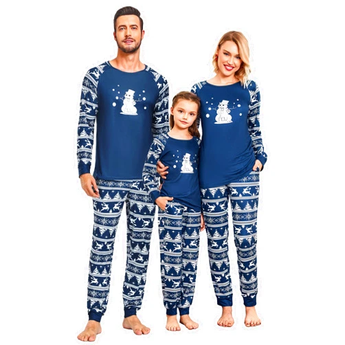 Ekouaer Christmas Pajamas for Family Long Sleeve Pjs Matching Sets with Plaid Pants Soft Sleepwear Loungewear