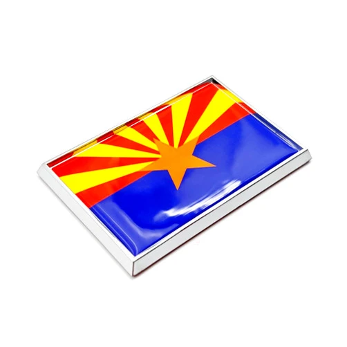 Perdecor Arizona Flag Sticker Emblem Decal Car Chrome Flags, 2 Pack, 3 x 2 inches