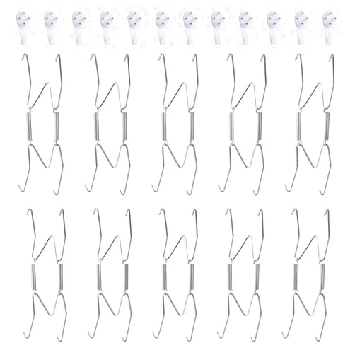 Fasunry 10 Pack Plate Hangers, 5 Inch Plate Hangers for The Wall with 12 Pack Wall Hooks, Compatible 5 to 6 Inch Decorative Plates and Arts