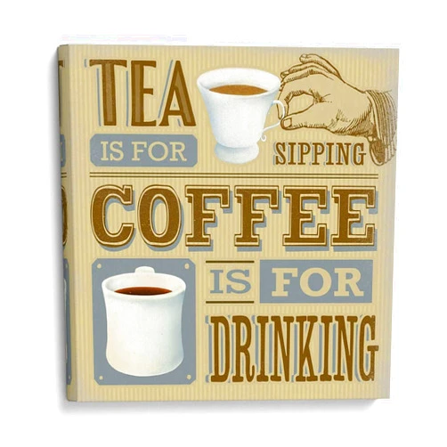Canvas Lab Canvas Wall Art Decor Coffee is for Drinking by the Artist Cory Steffen – Size: 14 x 14 in - Art subject: Food,Kitchen,Vintage,Street Scene,Cuisine