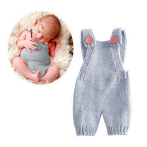 Solalux Newborn photography props boy girl mohair handmade crochet jumpsuit