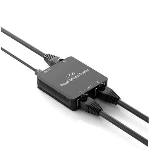 ZUZONG RJ45 Gigabit Ethernet Splitter 1x2 RJ45 Splitter High Speed 1000Mbps Network 1 in 2 Out (2 Devices Networked Simultaneously) Compatible with Cat5/Cat5e/Cat6/Cat6a/Cat7/Cat8 Cables（Silver）