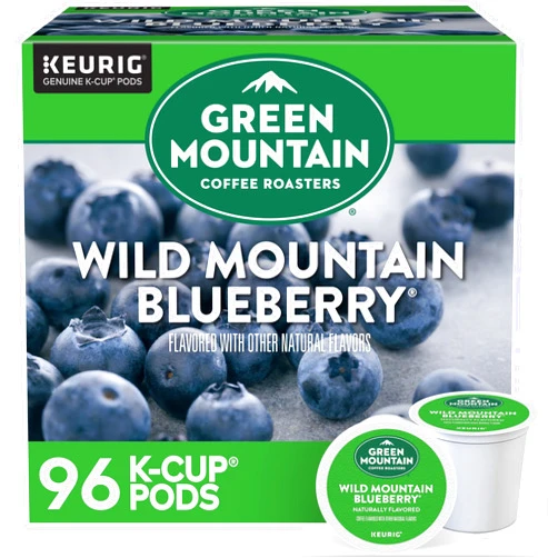 Green Mountain Coffee Roasters Wild Mountain Blueberry Keurig Single-Serve K-Cup pods, Light Roast Coffee, 96 Count (4 Packs of 24)