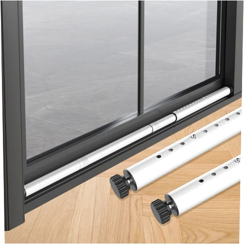 SUCOLE Sliding Door Security Bar Inside 17.7-50.5 Inches Adjustable Patio Glass Door Security Bars Window Dowel Security Bar Stopper for Home Apartment Safety White (2, White)