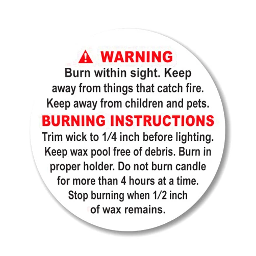 Superb Home 100 pcs 1.25 inch ASTM Compliant Candle Warning Labels Stickers Tearproof Waterproof Scratchproof Perfect Size Fire Safety Big Text Soy Wax Making Supplies Package Jars Tins Containers