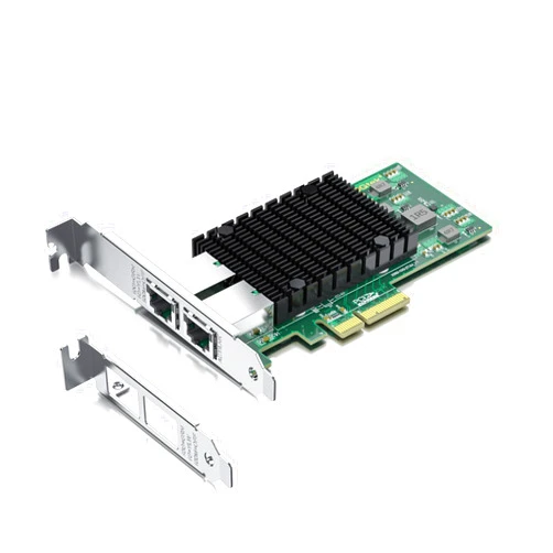 10Gtek 10Gb PCI-E NIC Network Card, Dual Copper RJ45 Port, with Intel X550-AT2 Controller, PCI Express Ethernet LAN Adapter Support Windows Server/Linux/ESX, Compare to Intel X550-T2
