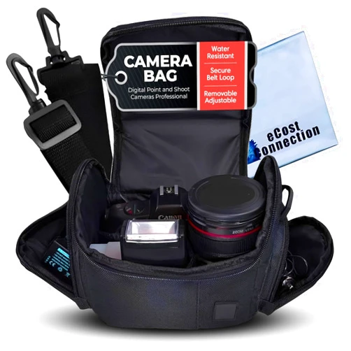 ECostConnection Medium Soft Padded Camera Equipment Bag/Case for Nikon, Canon, Sony, Pentax, Olympus Panasonic, Samsung & Many More