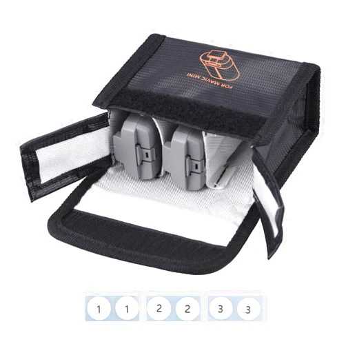 HeiyRC Lipo Battery Safe Bag for DJI Mini 4K/Mini 2/Mini 2 SE/Mini SE/Mavic Mini Batteries Protection Storage Case Fireproof Explosion-proof Pouch Accessories