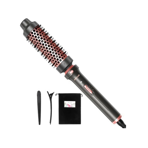 Wavytalk Thermal Brush, Heated Round Brush, 1 1/2 inch Thermal Brush Blowout Look with Detachable Brush Head, Thermal Round Brush Dual Voltage for Travel, Rose Gold