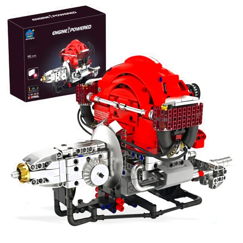 AoreSpty 868-Piece RC & APP Controlled STEM Engine Kit | Interactive Model Car with Dynamic Pistons & LED Lights for Adults & Kids
