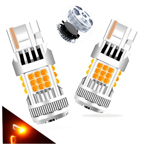 LEDYOTRY 7440 LED Bulb Amber Yellow 4000 Lumens CANBUS Error Free for Turn Signal Lights, with Built-in Resistor, Anti Hyper Flash 7440NA WY21W T20 7441 W21W Blinker Bulb Replacement (Pack of 2)