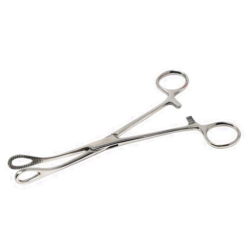 HIGH TECH INSTRUMENTS Foerster Sponge Forceps Straight + Curved Serrated Loop Jaws Holding Instruments Body Piercing Locking Clamps, Stainless Steel (7