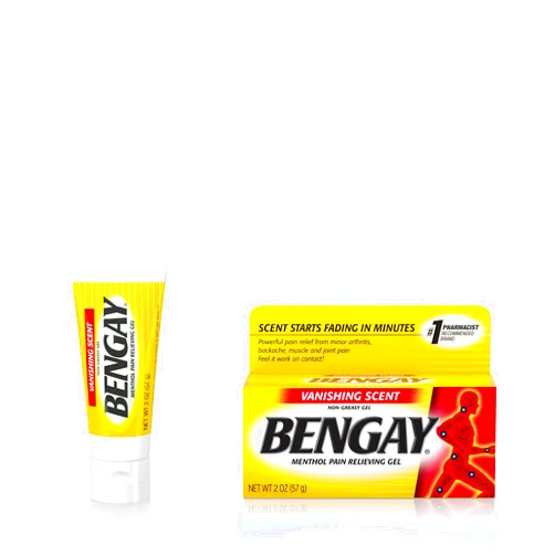 Bengay Vanishing Scent Bengay Pain Relief Gel, Non-Greasy Topical Pain Reliever with Cooling Menthol, 2 oz