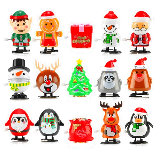 HIKUIBU 15PCS Christmas Wind Up Toys for Kids, Christmas Toys Party Favors Clockwork Toys, Christmas Goodie Bags Stuffers with Walking Snowman Christmas Tree for Xmas Stocking Stuffers Toys