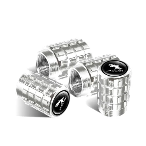 BROAND Metal Car Wheel Tire Valve Caps Replacement for Jaguar I-PAC F-PAC E-PAC XEL XFL XJ XFSeries Auto Valve Stem Cover Decoration Accessories Silver