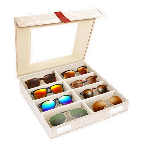 Solabaly Sunglass Organizer Storage Holder for 8 Pairs, Sunglasses Case Tray box glasses Holder with Clear Window for Men and Women