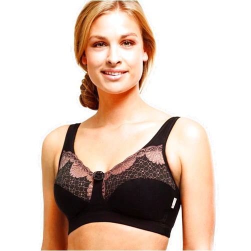 Swegmark Women's Faithful Full Coverage Organic Cotton Bra - Black - Size 44DD