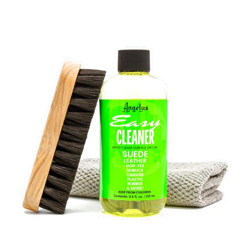 Angelus Easy Cleaner Kit - Sneaker Cleaning Kit | Premium Shoe Cleaner, Brush, and Microfiber Towel | Safe on all Fabrics - Made in USA - 8.6oz