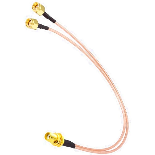 KUNBIO SMA Splitter Cable SMA Female to Dual SMA Male Connector Coaxial Antenna Extension Pigtail Cable RG316 for 4G LTE Router Gateway Cellular SDR USB Dongle Receiver