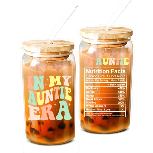 NewEleven Gifts For Aunt - Aunt Gifts From Niece, Nephew - Birthday Gifts For Aunt, New Aunt, Auntie, To Be Aunt, Aunt Announcement, Promoted To Aunt - 16 Oz Coffee Glass