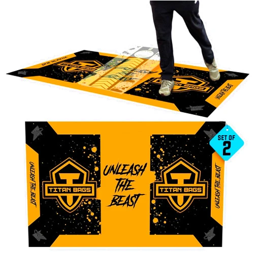 WGC Titan Bags Titan Bags Professional Cornhole Launch Pitch Pads - Set of 2 Portable Professional Tossing Mats for Cornhole Games, Indoor Tournaments & Sports - (5' x 8') (Cornhole Boards Not Included)