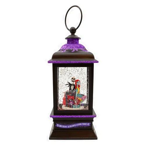 Disney Kurt Adler 9-Inch Battery-Operated Nightmare Before Christmas Jack and Sally Spinning Musical Light-Up Lantern