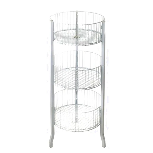 AMKO Displays AMKO 3332-W 3-Tier Bin, White