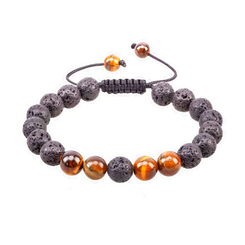VLAWISE Essential Oil Diffuser Bracelets with Lava Stone Jewelry (Orange)