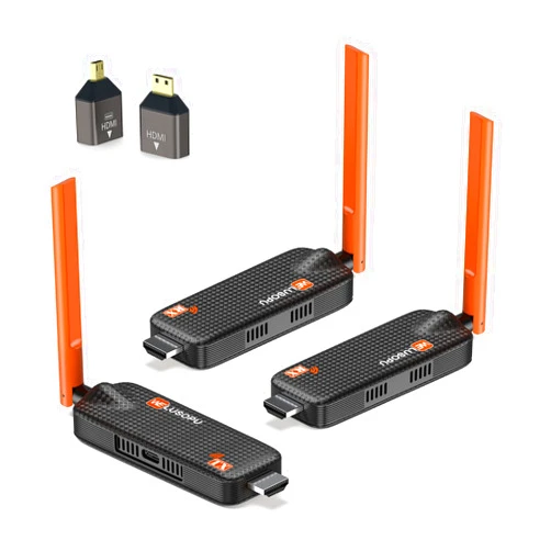 WELUSOPU Wireless HDMI Transmitter and 2 Receivers, Support Up to 4 Receivers, 5.8G WELUSOPU HDMI Wireless Extender Streaming Content for PC Laptop Camera Cable Box to Multiple TVs Monitors Projectors -165FT