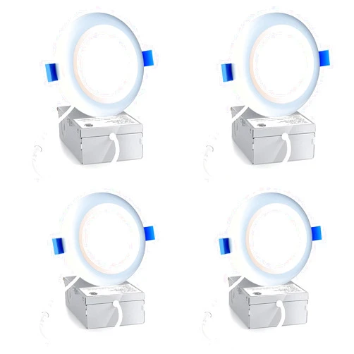 AKIHE 4 Pack Recessed Canless Lighting 4 Inch,Indirect Light,Moderb Canless lights,Downlight,Dimmable Canless Recessed Lights,CRI≥90,5CCT,7W 500LM,ETL&FCC Super Bright