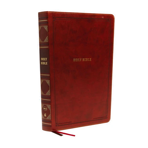 Thomas Nelson NKJV Holy Bible, Super Giant Print Reference Bible, Brown Leathersoft, 43,000 Cross references, Red Letter, Comfort Print: New King James Version