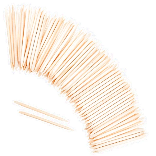 Maitys 500 Pieces Orange Wood Nail Sticks 4.53 Inch Double Sided Wood Cuticle Pusher Remover Manicure Pedicure Tool for Home and Salon