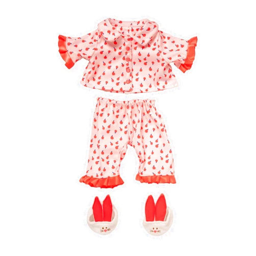 Manhattan Toy Baby Stella 3-Piece Cherry Dream Baby Doll Pajama Set with Slippers for 15-Inch Soft Dolls