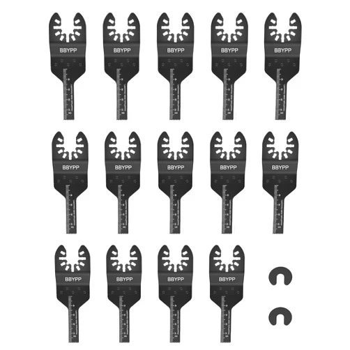 BBYPP 14pcs Oscillating Saw Blades, 3/8 Inch Professional Universal Multitool Blades for Wood Plastic Soft Metal, Quick Release Durable Oscillating Wood Saw Blades Fit Most Models