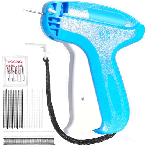 ANTAND Fine Stitch Gun Stitchy Quick Clothing Fixer for Clothes,Micro Tagging Gun for Clothing with 6 Fine Needles & 1000 Pcs Fasteners,Mini Speedy Sticky Sewing Hemming Tool (Sky Blue)
