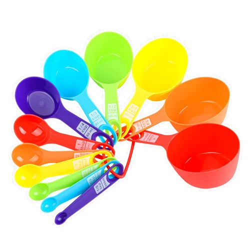 Nstezrne Measuring Cups and Spoons Set of 12, Plastic Measuring Cup Set, Plastic Measuring Spoons and Cups for Baking Measuring Cups Plastic, Dry Cute Measuring Cups, Kitchen Measuring Cups Spoons