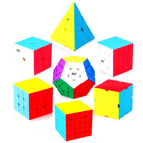 Roxenda Speed Cube Set, 2x2 3x3 4x4 5x5 Skew Megaminx Pyramid Cube Collection for Kids, Teens & Adults, 7 Pack