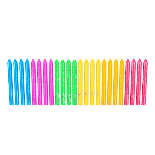 Papyrus Birthday Candles, Neon Glitter (24-Count)