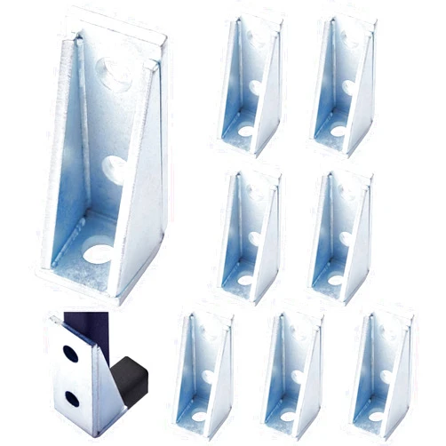 Zonon 8 Pcs 90 Degree Brackets Bulk Gusseted Fittings 3 Hole Right Angle Post Channel Connector Accessories 4
