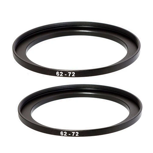 Fotasy (2 Pcs) 62-72MM Step-Up Ring Adapter, 62mm to 72 mm Steps Up Filter Ring Adapter, 62 mm Male 72 mm Female Stepping Up Ring for DSLR Camera Lens ND UV CPL Infrared Filters