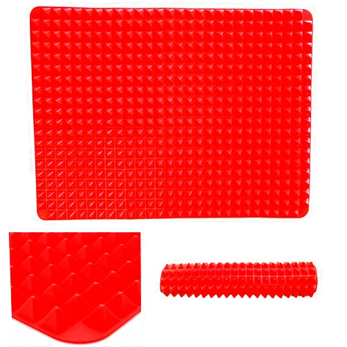 Witkey 1 Pcs Healthy Non-stick Cooking Silicone Baking Mat Heat Resistant Cookie Sheet - Red