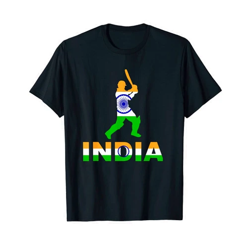 Cricketer Gifts by designsanddesigns Indian Cricket Player in India Flag Patriotic Graphic T-Shirt