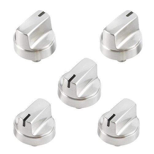 atgestore WB03X29315 Stove Knob Replacement for GE Stove Parts Stainless Steel KIP 5U06 191D9233 GE Cooktop Knobs JGP5030SLSS JGP5036SL1SS Gas Range Burner Control Knob Electric Stove Top Knob 5Pcs