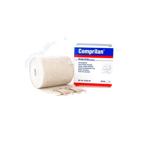Comprilan Short Stretch Compression Bandage, 6cm x 5m Stretched, Latex Free Bandage