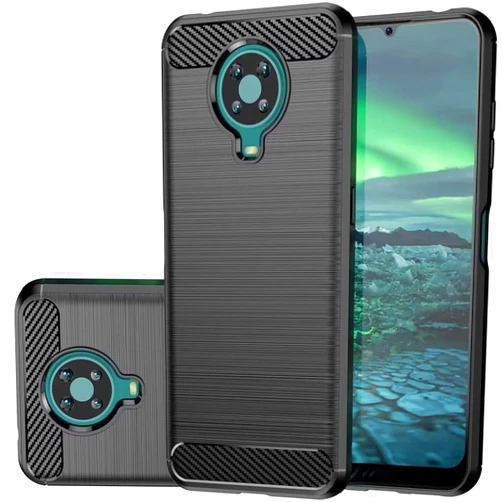 Gufuwo Compatible with Nokia G10 TA-1334 Case, Nokia G20 TA-1336/Nokia 6.3 Case, Slim Thin Carbon Fiber Phone Case TPU Soft Back Cases Anti-Scratch Shockproof Protective Cover for Nokia G10/G20 Black