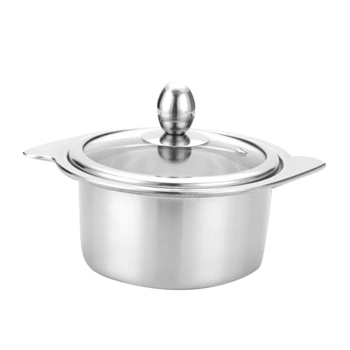 BEBEMOKO 1pc Wok Kitchen Pots Pans Pasta Pot Small Fondue Pot Chinese Hot Pot Stainless Sauce Pot Hot Pot Pan Noodles Cooking Pot Hot Pot Upgraded Stock Pot Work on Hot Pot Cookware Silver